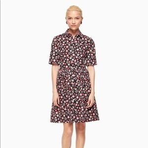 NWT‎ kate spade Mini casa flora cotton shirtdress, black